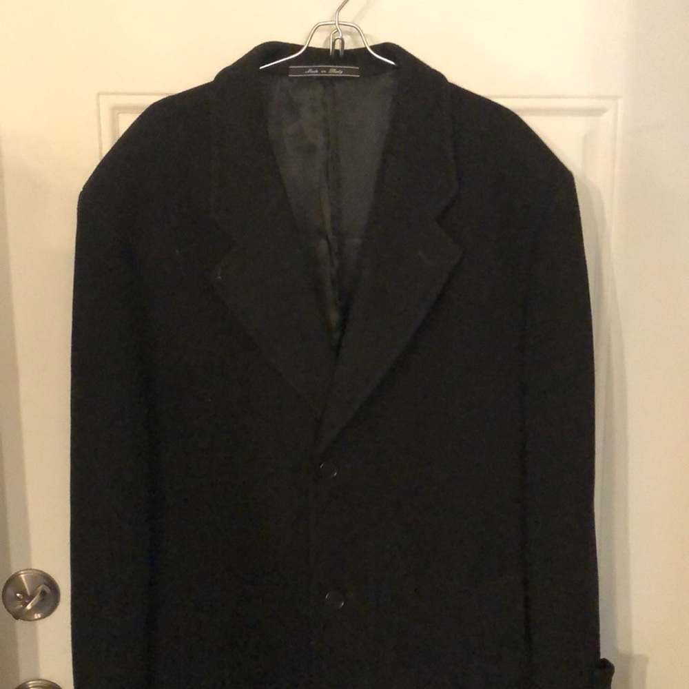 Movimento Black Cashmere Wool Overcoat Italy
